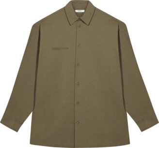 Organic Cotton Linen Long Sleeve Overshirt — soil brown XS