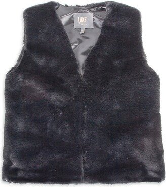 Luxe Faux Fur Faux Fur Zip Up Vest-AA