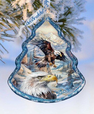 The Land of the Free-American Eagle Tree Glass Christmas Ornaments G. DeBrekht