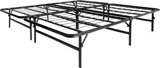 LUCID Foldable King Metal Platform Bed Frame and Mattress Foundation