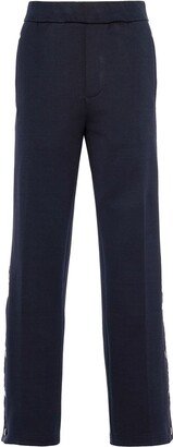 Straight-Leg Press Stud Cotton Trousers