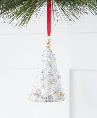 Shine Bright Glass White Christmas Tree Ornament, Created for Macy's