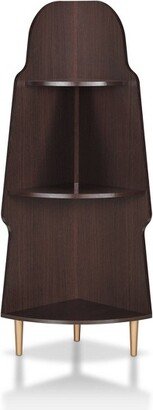 53.74 Morefel 3 Shelf Corner Bookshelf Espresso Brown - miBasics