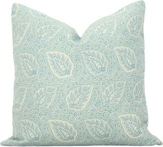 Decorative Pillow Cover Sister Parish Island Blue Oldwick Paisley Cover, Made To Order As Square Or Lumbar Linen