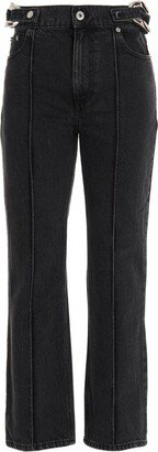 Chain-Linked Straight Leg Jeans-AA