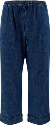 Drawstring Cropped Jeans-AA