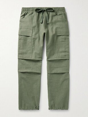 Cherry Los Angeles Baja Wide-Leg Linen Drawstring Cargo Trousers