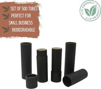 500 Eco Friendly Lip Balm Tubes .3Oz 8.5G, Wholesale Black Cardboard Cosmetic Containers, Bulk Push Up For Lipstick Or