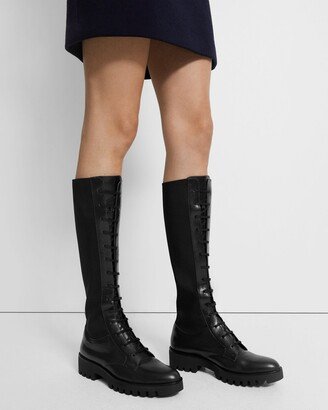 Laced Lug Boot in Leather