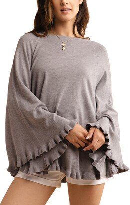 Talia Ruffle Hem Poncho