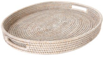 Artifacts Rattan Oval Tray with Cutout Handles