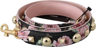 Pink Floral Leather Stud Accessory Shoulder Women's Strap