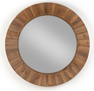 Tripar International, Inc. 31 Round Reclaimed Wood Wall Mirror