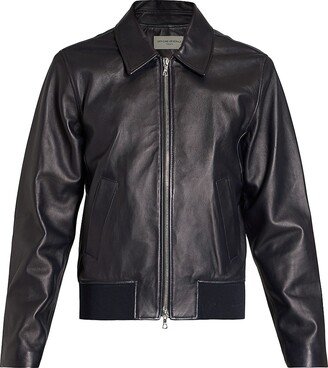 Charles Leather Bomber Jacket