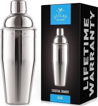 Cocktail Shaker with Built-in Strainer For Bartending & Homebars (24oz)