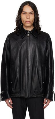 Black Banding Leather Jacket