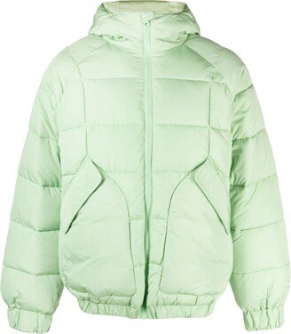 ARTE Elasticated-Hem Hooded Padded Jacket