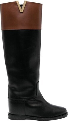 Cut-Out Knee-High Boots