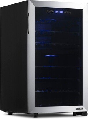 Freestanding 43 Bottle Dual Zone Compressor Wine Fridge in Stainless Steel, Adjustable Racks and Exterior Digital Thermostat-AA