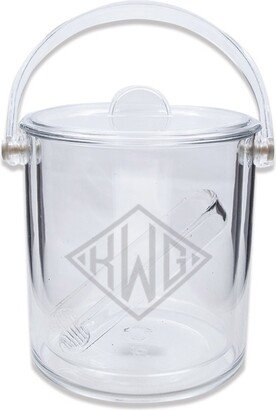 Personalized Engraved Acrylic Ice Bucket - Custom Monogram Double Wall Insulation With Tongs, Lid & Handle For Champagne, Or Chilled Drink