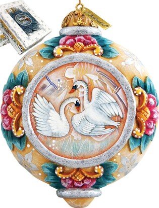 G.DeBrekht Hand Painted Scenic Ornament Swans Ornament