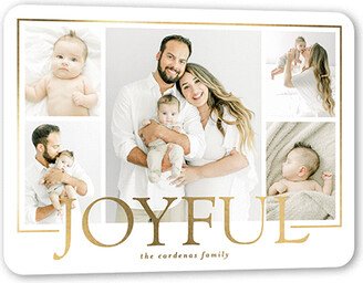 Holiday Cards: Dazzling Display Holiday Card, White, Gold Foil, 5X7, Holiday, Matte, Personalized Foil Cardstock, Rounded