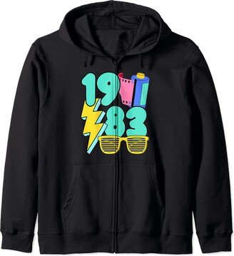 1983 Vintage Birthday I Miss The 80s I Miss The 80s Nostalgic Birth Year 1983 Vintage Birthday Zip Hoodie