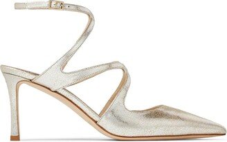 Azia 75mm metallic-finish pumps