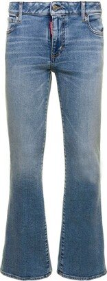 Straight-Leg Flared Cropped Jeans