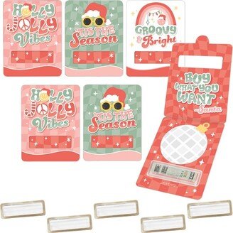 Big Dot of Happiness Groovy Christmas - DIY Assorted Pastel Holiday Party Cash Holder Gift - Funny Money Cards - Set of 6