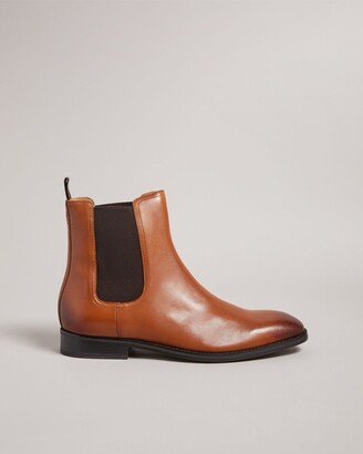 Leather Chelsea Boots in Tan