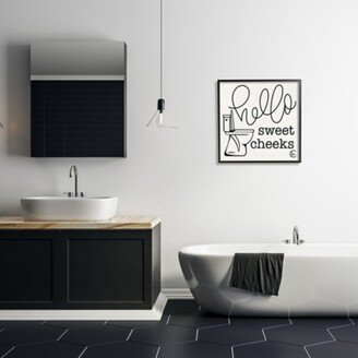 Stupell Toilet Hello Sweet Cheeks Typography Bathroom Wall Art-AA