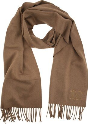 Logo Detailed Fringed Scarf-AM