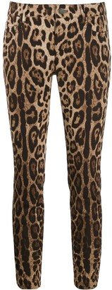 Leopard Print Cropped Jeans