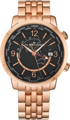 Alexander Men's Journeyman 2 Rose-Gold Stainless Steel , Black Dial , 40mm Round Watch