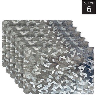Reversible Shimmering Metallic Leaf Dining Table Indoor Outdoor Placemats -Set of 6
