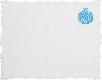 Km Home Collection Turquoise Pomegranate Linen Placemat Set Of 2