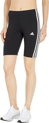 Essentials 3-Stripes Bike Shorts (Black/White) Women's Clothing