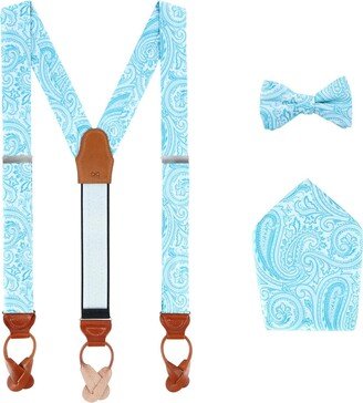 Sobee Paisley Brace Bow Tie & Pocket Square Set