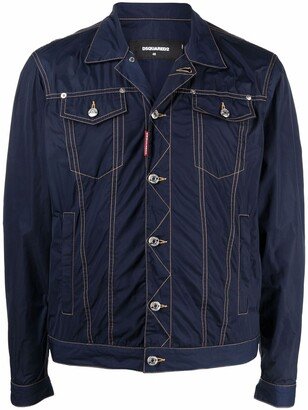 Welt-Pockets Buttoned Denim Jacket