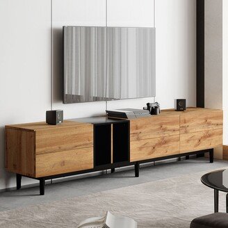 Modern TV Stand for 80'' TV with 3 Doors