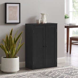 Aoolive Bathroom Cabinet, Living Room Freestanding Cabinet, Wooden Floor Cabinet with Adjustable Shelf and Double Doors