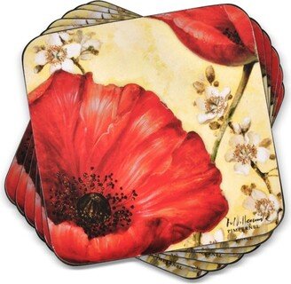 Poppy de Villeneuve Coasters Set of 6 - 4.25 Square