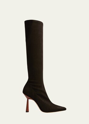 Rosie Stretch Suede Knee Boots