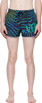 Blue Graphic Swim Shorts