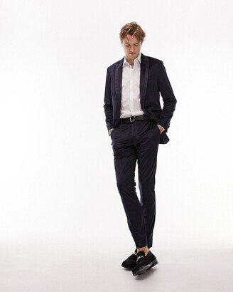 skinny velvet pants in navy