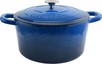 Artisan 7 Quart Round Cast Iron Dutch Oven in Sapphire Blue