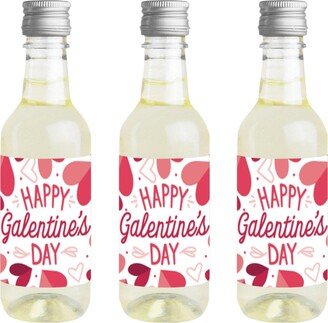 Big Dot Of Happiness Happy Galentine's Day - Mini Wine Bottle Stickers - Valentine's Day Gift 16 ct