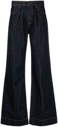 Flared Dark-Wash Jeans-AA