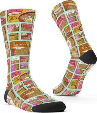 Socks: Ramen Noodle Packets Custom Socks, Multicolor